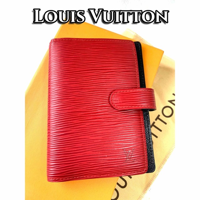 LOUIS VUITTON(ルイヴィトン)の✨美品✨ルイヴィトン　エピ　赤　手帳カバー　アジェンダPM レッド レディースのファッション小物(その他)の商品写真