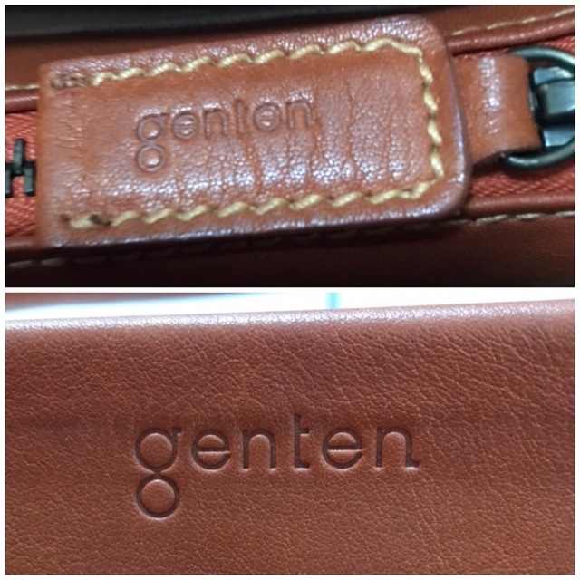 【genten】【美品】レザー　本革　ハンドバッグ  茶 9