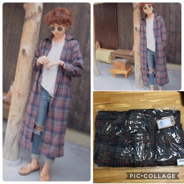 Ungrid(アングリッド)のUngrid♡ロングチェックシャツ♡ネイビー レディースのトップス(シャツ/ブラウス(長袖/七分))の商品写真