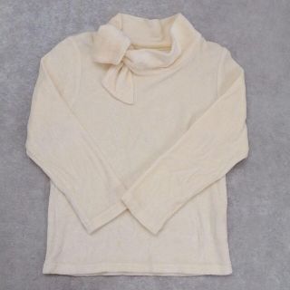 キャラメルベビー&チャイルド(Caramel baby&child )のpamie tie neck velour white Lサイズ(Tシャツ/カットソー)