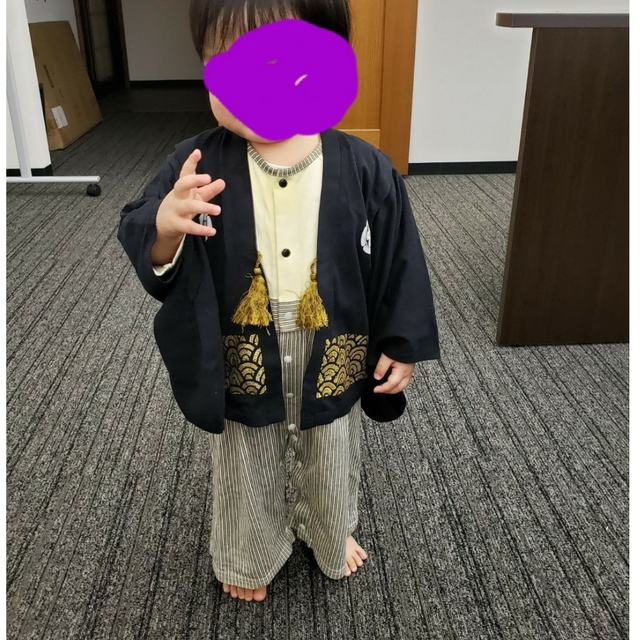 袴ロンパースセット　90 キッズ/ベビー/マタニティのキッズ服男の子用(90cm~)(和服/着物)の商品写真