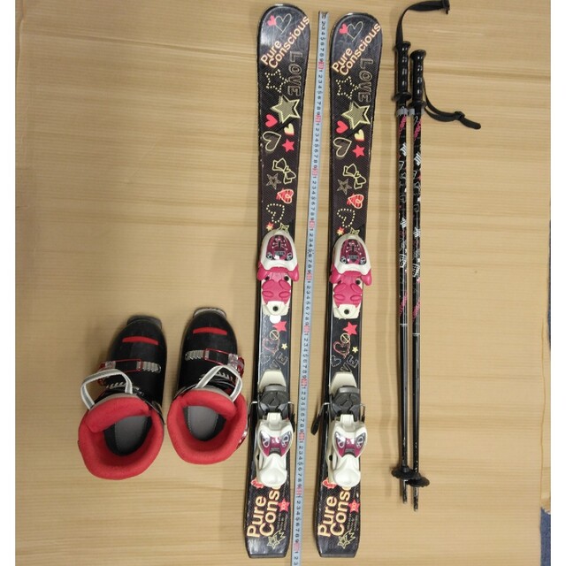子供用 スキー板 100cm ブーツ 22cm ストック スキーセットです。の通販 by こうひー's shop｜ラクマ