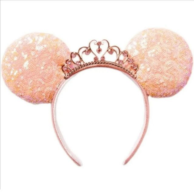 Disney(ディズニー)の【海外限定】プリンセス　ティアラ　ピンクスパンコールカチューシャ レディースのヘアアクセサリー(カチューシャ)の商品写真