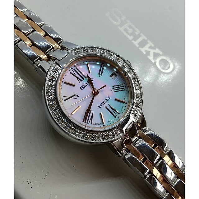稼働品 セイコー SEIKO エクセリーヌ EXCELINE ダイヤベゼル