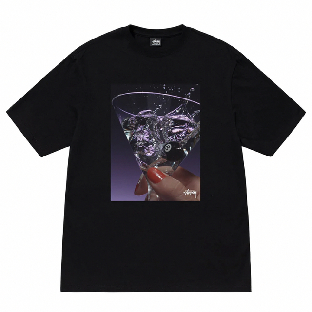 STUSSY(ステューシー)のstussy MARTINI tee XL 黒 キムタク メンズのトップス(Tシャツ/カットソー(半袖/袖なし))の商品写真