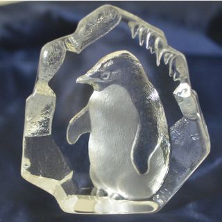 ペンギン　ガラス　置物　ペーパーウエイト(ガラス)