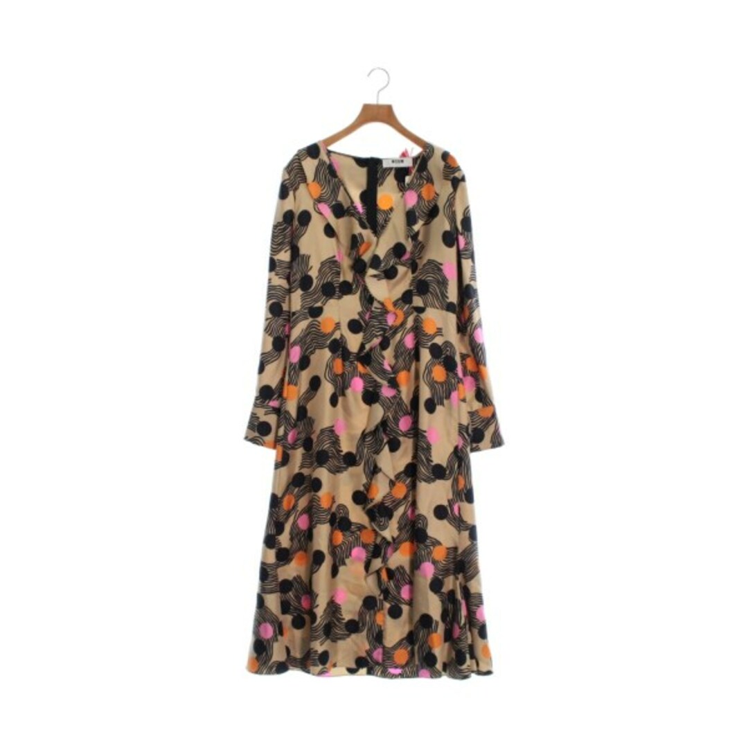 MSGM エムエスジーエム ワンピース 40(M位) ベージュ(総柄) 【古着