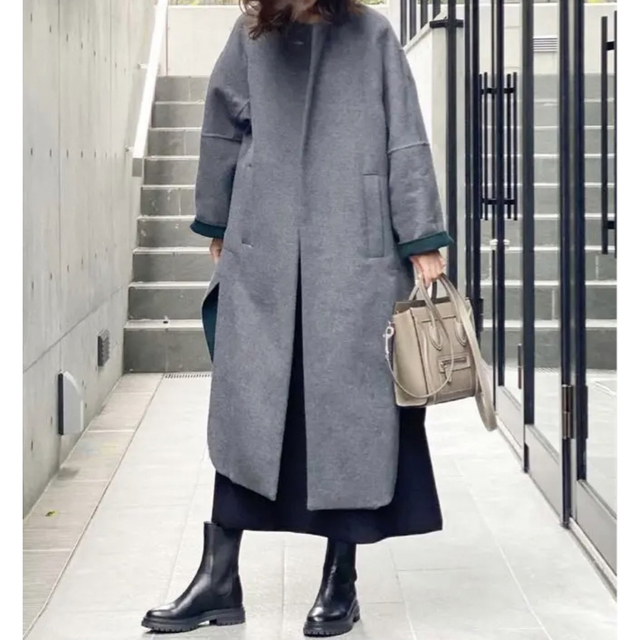 2018AW 秋冬 定価7万 ENFOLD エンフォルド ソフトリバー ノーカラー