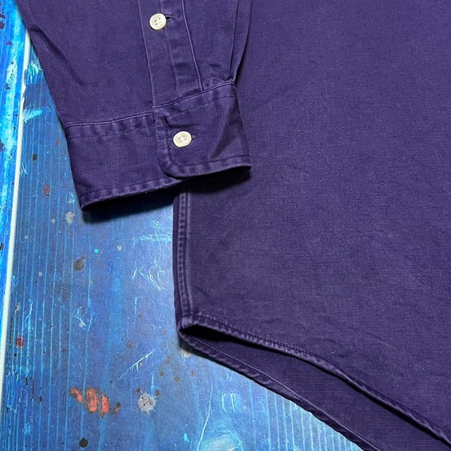 Ralph Lauren(ラルフローレン)の【ラルフローレン】ワンポイント刺繍ロゴチノボタンダウンシャツ 90s パープル メンズのトップス(シャツ)の商品写真