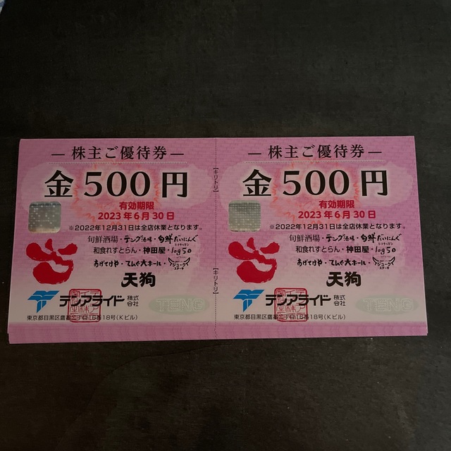 テンアライド　1万円分チケット