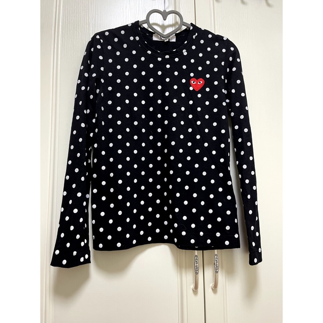 COMME des GARCONS(コムデギャルソン)のPLAY COMME des GARCONS 長袖カットソー 水玉 Mサイズ レディースのトップス(Tシャツ(長袖/七分))の商品写真