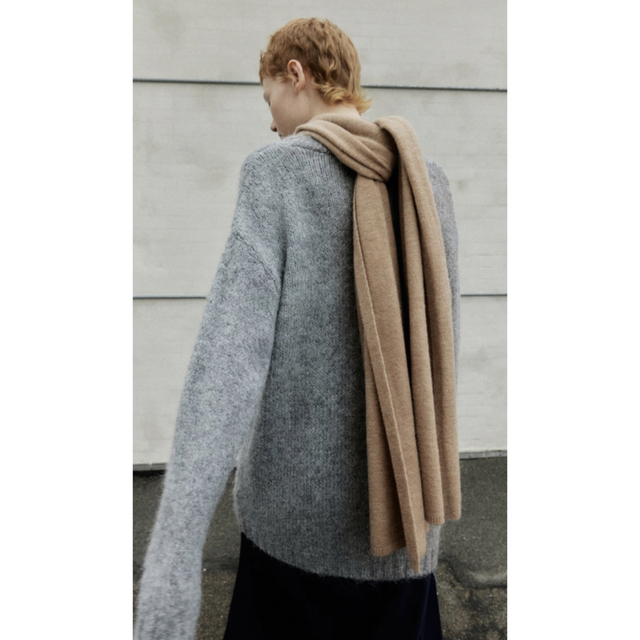 ZARA - Zara vintage ベーシックニットスカーフ golden brownの ZARA - Zara vintage ベーシックニットスカーフ golden brownの