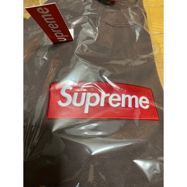 22FW Supreme Box Logo Crewneck Brown S | hartwellspremium.com