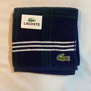 ラコステ(LACOSTE)のラコステ　タオルハンカチ　未使用品　ネイビーxグリーン　#2273(ハンカチ/ポケットチーフ)