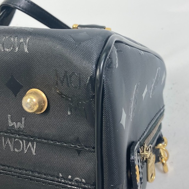 MCM(エムシーエム)のエムシーエム MCM ハンドバッグ ロゴグラム 2WAY ショルダーバッグ ボストンバッグ PVC/レザー ブラック レディースのバッグ(ボストンバッグ)の商品写真