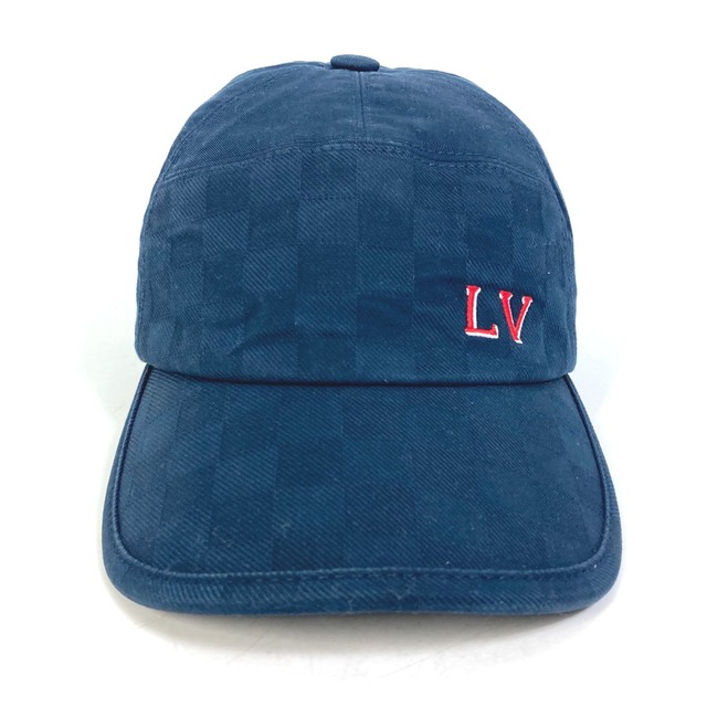 ルイヴィトン LOUIS VUITTON ダミエ LVロゴ M78543 帽子 トリコロールカラー ベースボール キャップ コットン ネイビー