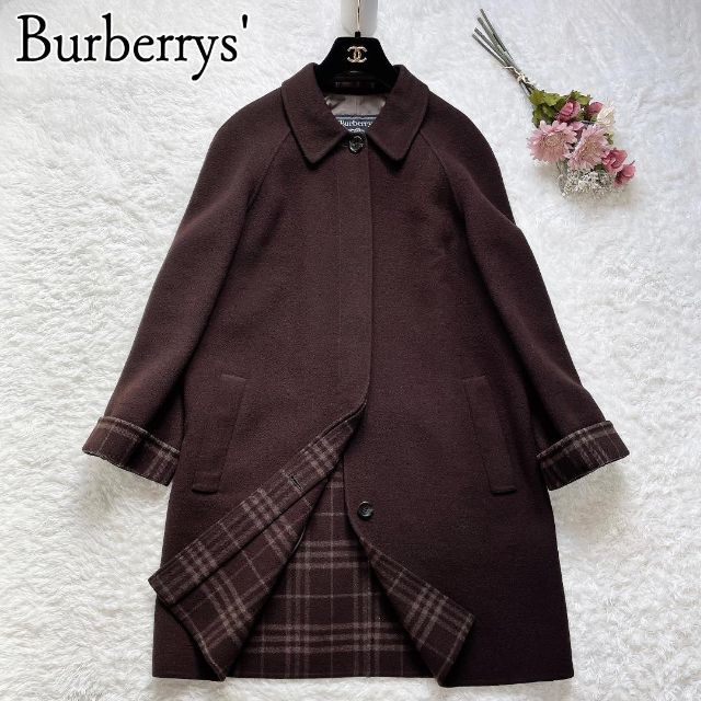 BURBERRY(バーバリー)の☘️美品◆Burberry◆カシミヤ混　ダブルフェイスロングコート　ノバチェック レディースのジャケット/アウター(ロングコート)の商品写真