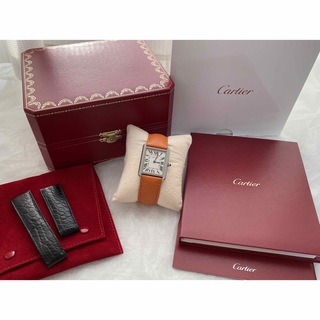 カルティエ(Cartier)の美品 本物 タンクソロLM Cartier カルティエ 保証書 W5200003(腕時計(アナログ))
