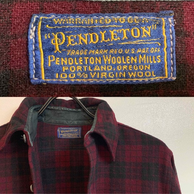 PENDLETON VINTAGE 1940年代 USA製 チェックウールシャツ
