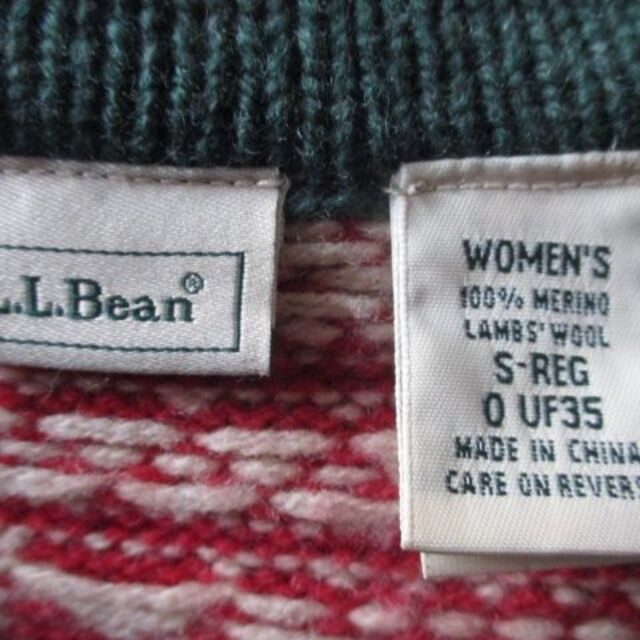 L.L.Bean(エルエルビーン)の暖か◆L.L. Bean ウール100％ 赤系セーター◆ⅬⅬビーンノルディック レディースのトップス(ニット/セーター)の商品写真