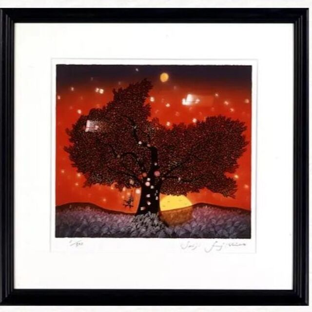 超激安 夕日の樹 -藤城清治 版画 - fima.fi
