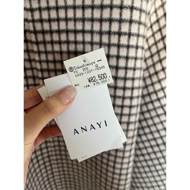 新品】アナイ♡リバーチェックケープコート 36サイズ ピンク