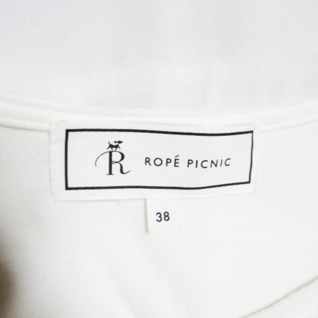 Rope' Picnic(ロペピクニック)のロペピクニック ワンピース ドッキング ミニ 半袖 総柄 38 白 ホワイト レディースのワンピース(ミニワンピース)の商品写真
