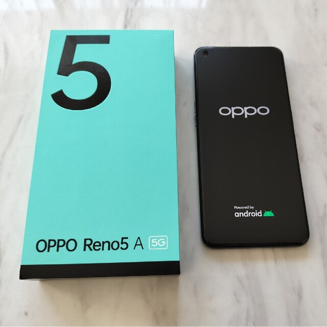 スマートフォン本体OPPO Reno5A　本体　シルバーブラックオッ　ポ