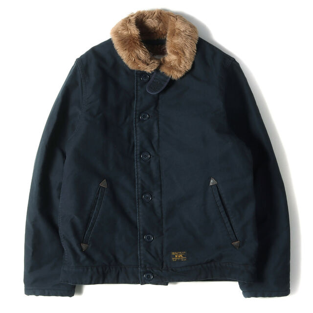 WTAPS ダブルタップス ジャケット WTVUAロゴ N-1 デッキジャケット 14AW ネイビー 紺 XL アウター ブルゾン 【メンズ】