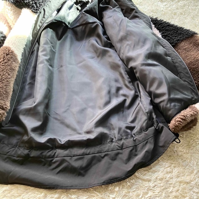 異素材 ボアジャケット クレイジーパターン ブラックブラウン系 モフモフゆったり毛皮/ファーコート