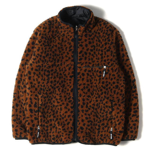 WACKO MARIA ワコマリア ジャケット リバーシブル レオパード フルジップ ボアジャケット REVERSIBLE BOA FLEECE JACKET アウター ブルゾン 20AW ブラウンレオパード ブラック M 日本製 【メンズ】