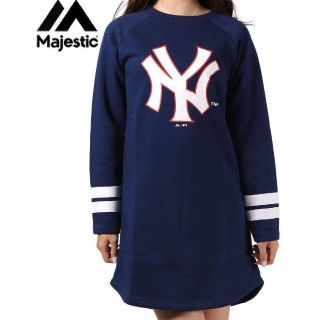 マジェスティック(Majestic)の【新品】マジェスティック ニューヨークヤンキース レディース ワンピース(トレーナー/スウェット)