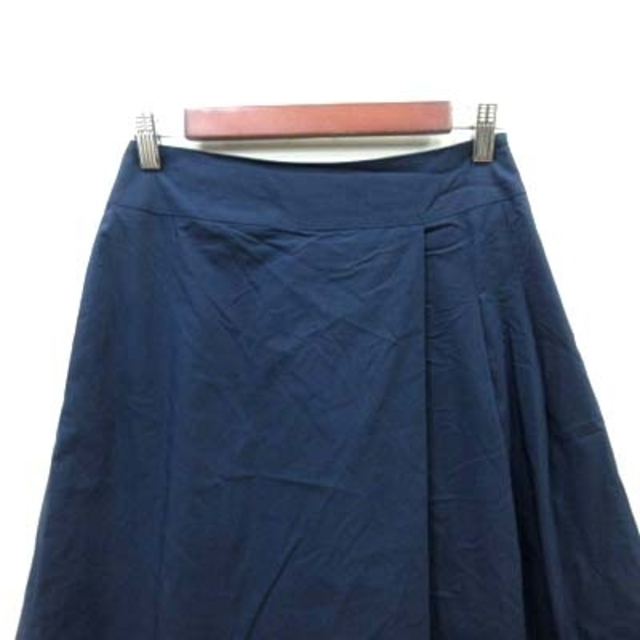 NATURAL BEAUTY(ナチュラルビューティー)のナチュラルビューティー ロングスカート フレア ギャザー 36 紺 ネイビー レディースのスカート(ロングスカート)の商品写真