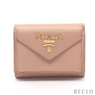 プラダ(PRADA)のDランク VITELLO GRAIN コンパクトウォレット 三つ折り財布(財布)