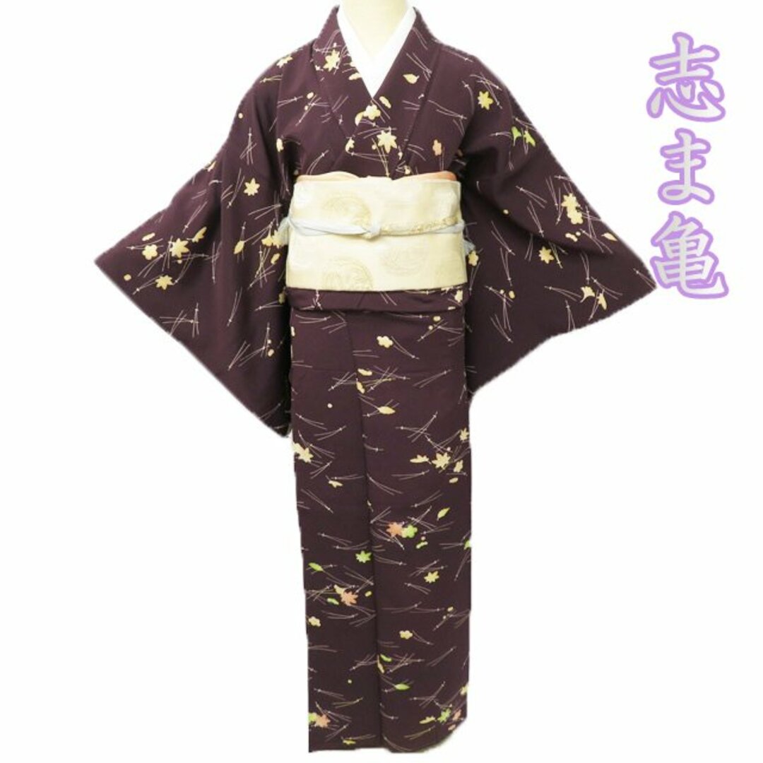小紋) モノトーン 黒地にドット しつけ糸有-