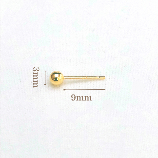 K18 ピアス・18金・ゴールド ♢ 2個1ペア ♢ 3mm 丸玉・新品 1