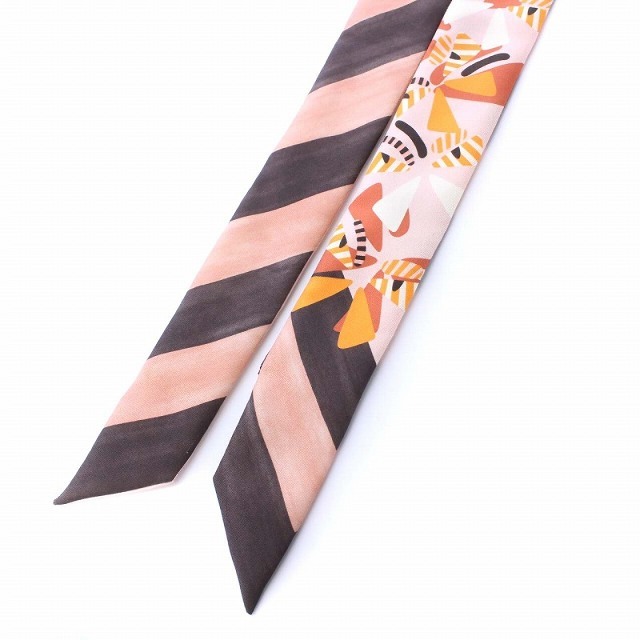 フェンディ FENDI WRAPPY ラッピー スカーフ 総柄 ピンク ブラウン