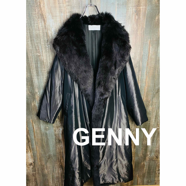 美品☆GENNY☆ジェニー☆シルクファー！ロングコート 今ならほぼ即納