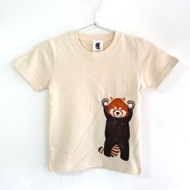 キッズ レッサーパンダ柄Tシャツ 150サイズ　ナチュラル　動物