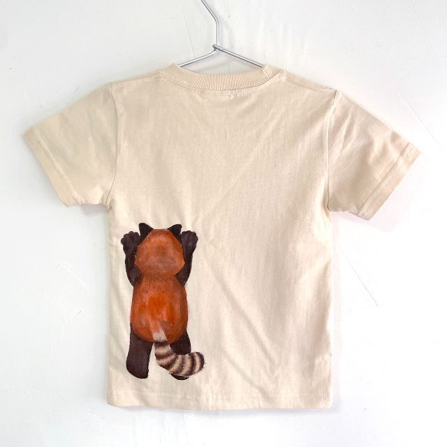 キッズ レッサーパンダ柄Tシャツ 130サイズ　ナチュラル　動物