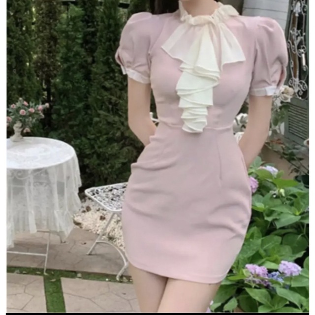 新品　ピンク　ワンピース　ドレス　shein 韓国　インポート 海外