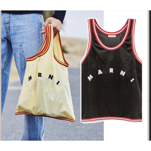 2022MARNI マルニ タンクトップ ショッピングバッグ メッシュ-
