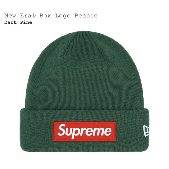 Supreme New Era Box Logo Beanie DarkPine帽子