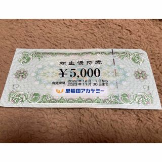 早稲田アカデミー　株主優待券5000円分(その他)