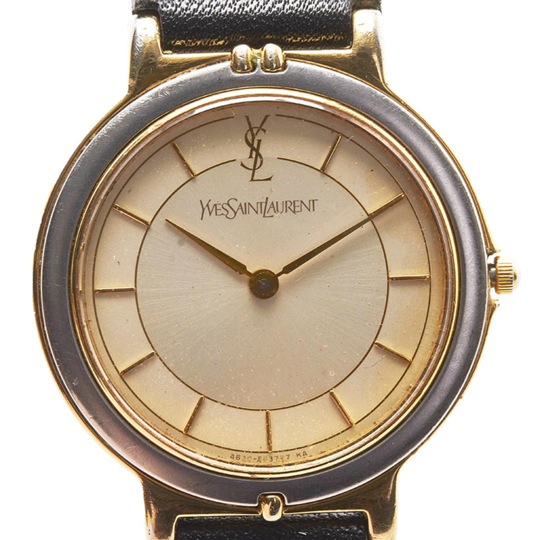 サンローラン ベルト（社外品） 腕時計 4620-E62267Y クオーツ アイボリー文字盤 ステンレススチール メンズ SAINT LAURENT 