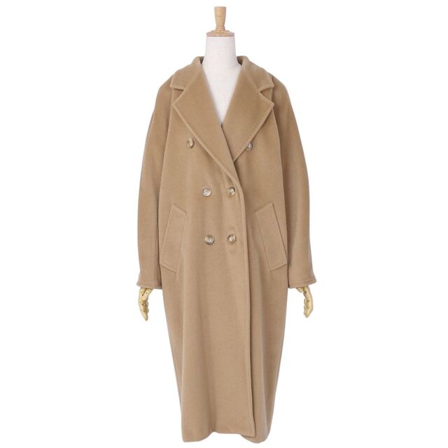 カラーベージュ美品 マックスマーラ Max Mara アイコンコート 101801 ロングコート 白タグ ダブルブレスト ウール カシミヤ アウター レディース JI36 USA2 FB34 GB4(S相当) ベージュ