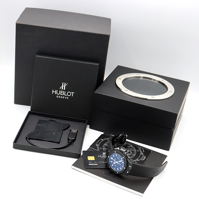 HUBLOT(ウブロ)のHUBLOT ウブロ ビッグバン エボリューション ブラックマジック 301.CI.1770.RX 44mm クロノグラフ 黒 ブラック セラミック 純正ベルト 純正尾錠 メンズ 自動巻き オールブラック【6ヶ月保証】【腕時計】【中古】 メンズの時計(腕時計(アナログ))の商品写真