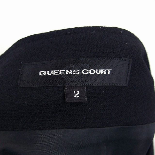 QUEENS COURT(クイーンズコート)のクイーンズコート QUEENS COURT プリーツ スカート 台形 膝丈 無地 レディースのスカート(ひざ丈スカート)の商品写真