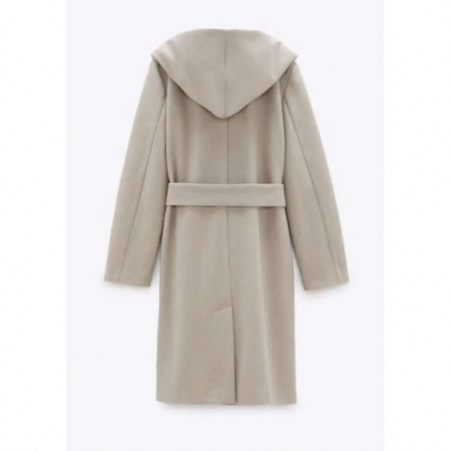 ZARA - 新品 ZARA ザラ ベルト付きフード付きコート ベージュ XL ZARA - 新品 ZARA ザラ ベルト付きフード付きコート ベージュ XL