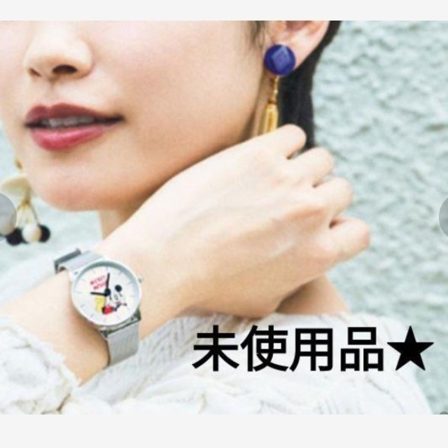 洒落てる★ミッキーマウス腕時計シルバー レディースのファッション小物(腕時計)の商品写真